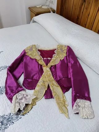 Corpiño de fallera morado y dorado