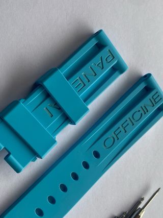 Cinturino gomma 24mm azzurro