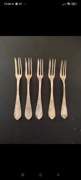 Forchettine da dolce vintage in argento 1000