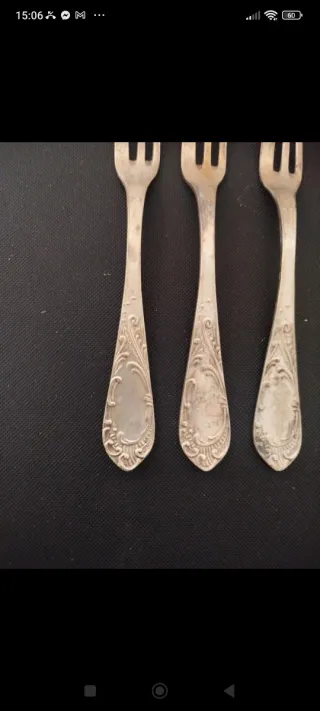 Forchettine da dolce vintage in argento 1000