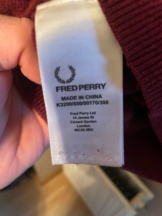 Jersey Fred Perry Burdeos Talla s