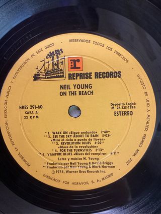 Neil Young On The Beach LP