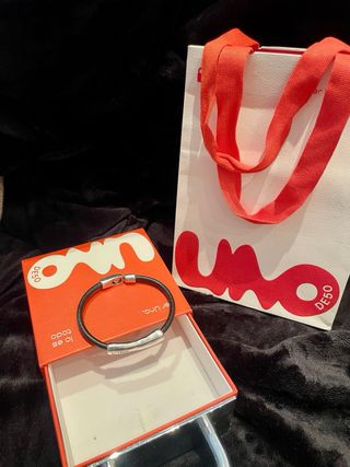 Pulsera Uno de 50 Cuero Unisex Plata