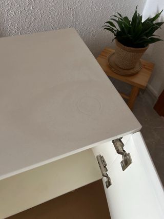 Mueble TV blanco y madera