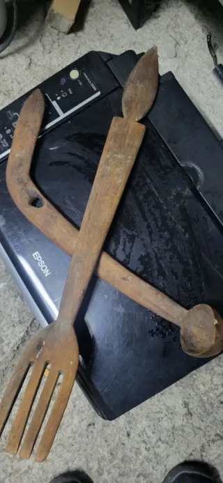 Cubiertos de madera rústicos artesanales