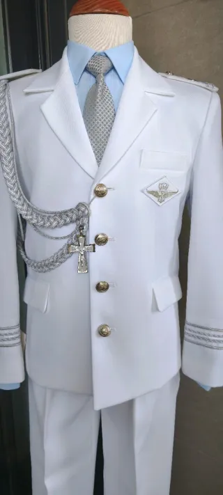 Traje Almirante Niño Marfil Blanco Talla 12