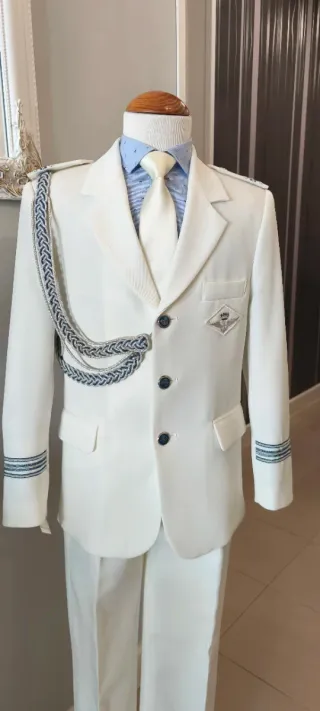 Traje Almirante Niño Marfil Blanco Talla 12