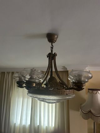 Conjunto Muebles Comedor Antiguos Madera y Cristal