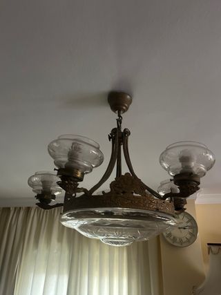 Conjunto Muebles Comedor Antiguos Madera y Cristal