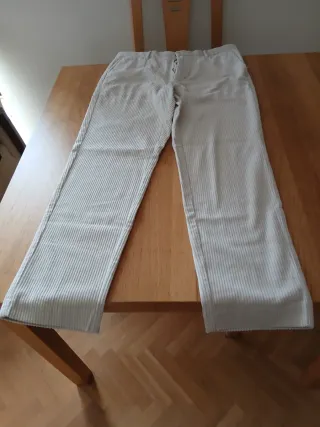 Pantalón Mango Hombre Beige Talla L