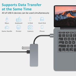 Hub USB 5 en 1: HDMI, 2 USB, Lector SD