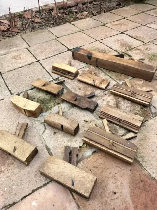 Lote de cepillos de carpintero antiguos