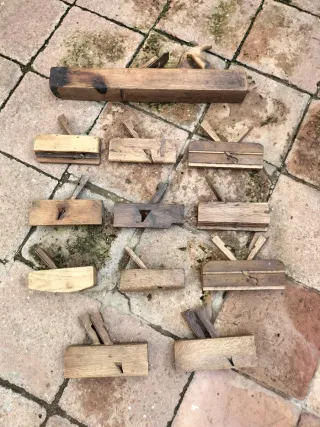 Lote de cepillos de carpintero antiguos