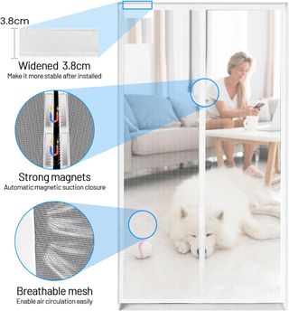 Mosquitera Puerta Magnetica - 100 x 210 CM - Blanc