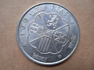 100 ptas de Plata.  Francisco Franco