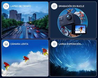 WOLFANG Cámara Deportiva WiFi 4K 60FPS GA300, Vide