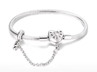 Pulsera Corazón Forever Plata