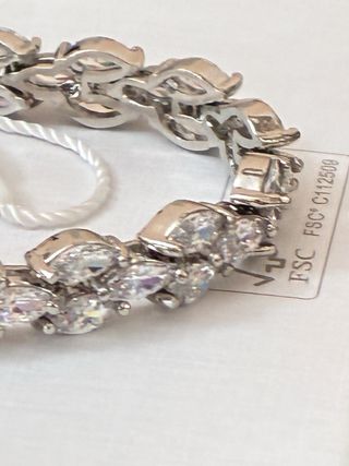 Brazalete Acero-Oro 18k Zircon-10Ct -17Cm -10gra