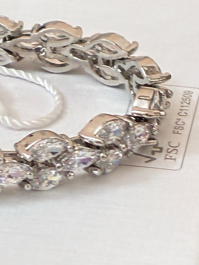 Brazalete Acero-Oro 18k Circonia-10Ct -17Cm -10gra