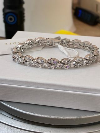 Brazalete Acero-Oro 18k Zircon-10Ct -17Cm -10gra