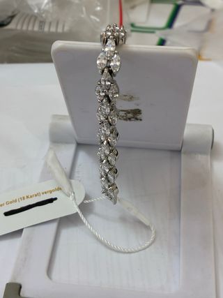 Brazalete Acero-Oro 18k Zircon-10Ct -17Cm -10gra