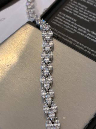 Brazalete Acero-Oro 18k Zircon-10Ct -17Cm -10gra