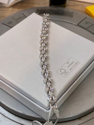 Brazalete Acero-Oro 18k Zircon-10Ct -17Cm -10gra