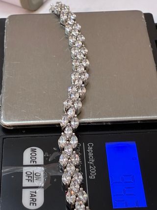 Brazalete Acero-Oro 18k Zircon-10Ct -17Cm -10gra