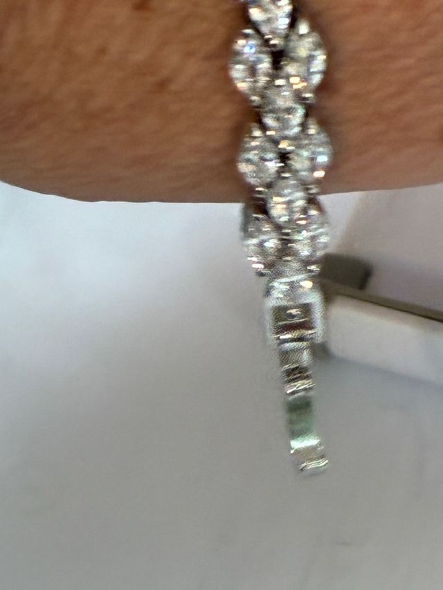 Brazalete Acero-Oro 18k Circonia-10Ct -17Cm -10gra