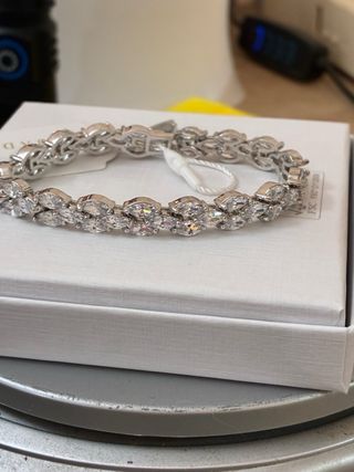 Brazalete Acero-Oro 18k Zircon-10Ct -17Cm -10gra