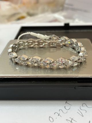 Brazalete Acero-Oro 18k Zircon-10Ct -17Cm -10gra