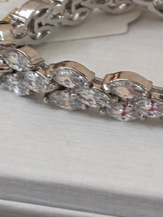 Brazalete Acero-Oro 18k Zircon-10Ct -17Cm -10gra