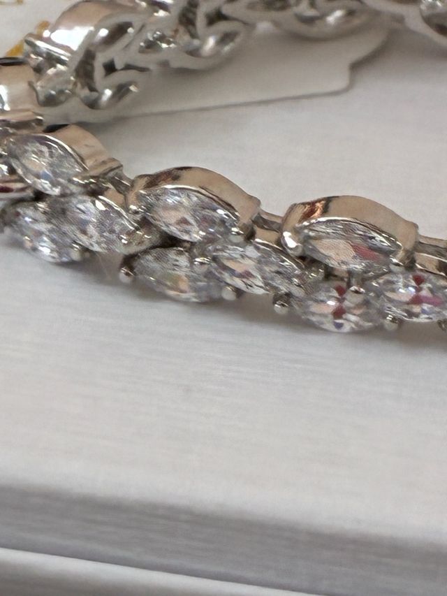 Brazalete Acero-Oro 18k Circonia-10Ct -17Cm -10gra