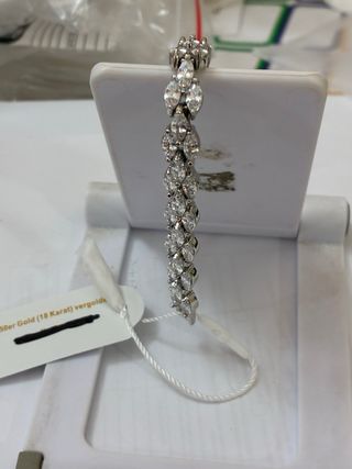 Brazalete Acero-Oro 18k Zircon-10Ct -17Cm -10gra