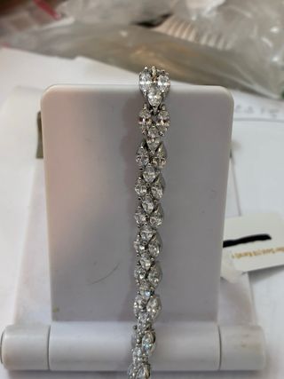 Brazalete Acero-Oro 18k Zircon-10Ct -17Cm -10gra