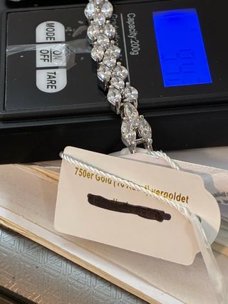 Brazalete Acero-Oro 18k Zircon-10Ct -17Cm -10gra