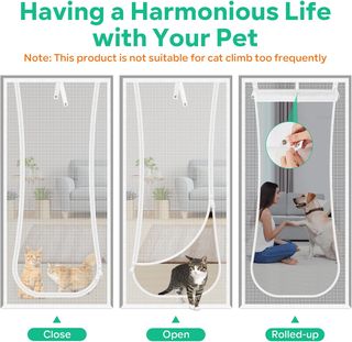 Puerta Mosquitera para Gatos, 91X208cm Puerta de P