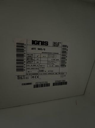 Congelador Ignis blanco