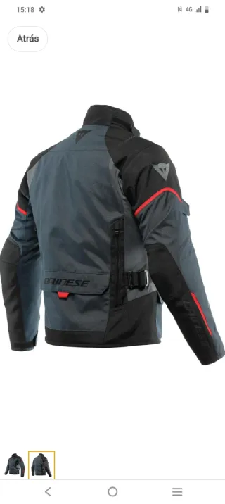 Chaqueta Dainese Cuero Gris/Rojo Sin Estrenar