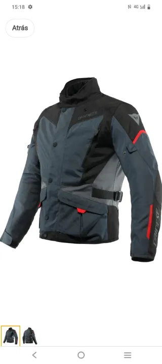 Chaqueta Dainese Cuero Gris/Rojo Sin Estrenar