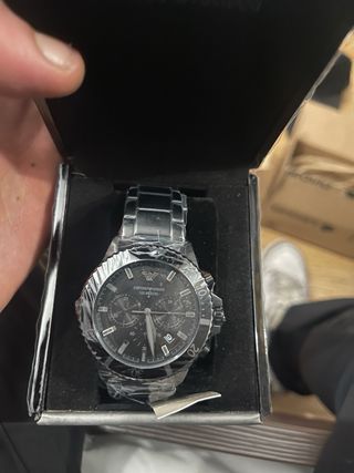 Reloj Emporio Armani Negro y Plateado