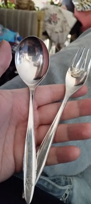 Set Cuchara y Tenedor ACSA Plateados