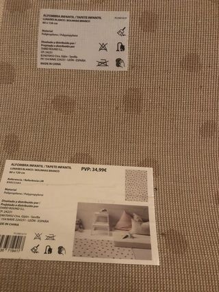 Alfombra beige con topos marrones 80x120