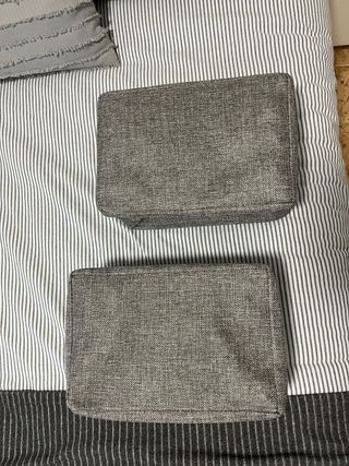 2 Cestas Almacenaje Tela Gris