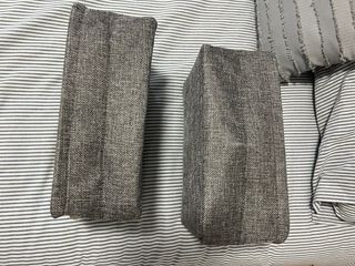 2 Cestas Almacenaje Tela Gris