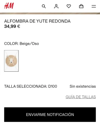 Alfombra Oso Yute Infantil H&M