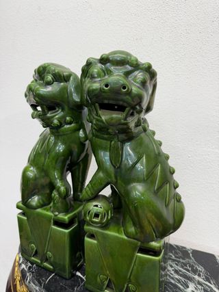 Coppia di leoni Foo, leoni guardiani cinesi