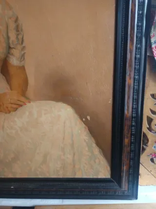 Cuadro antiguo retrato mujer