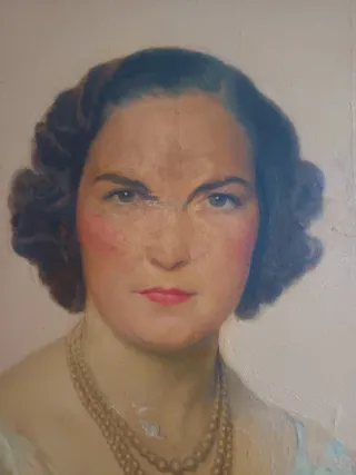 Cuadro antiguo retrato mujer