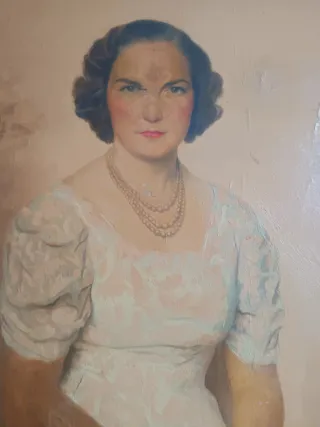 Cuadro antiguo retrato mujer